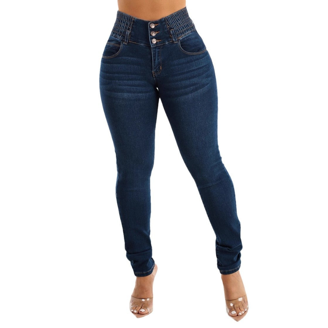 High-Waisted Slimming Stretch Jeans