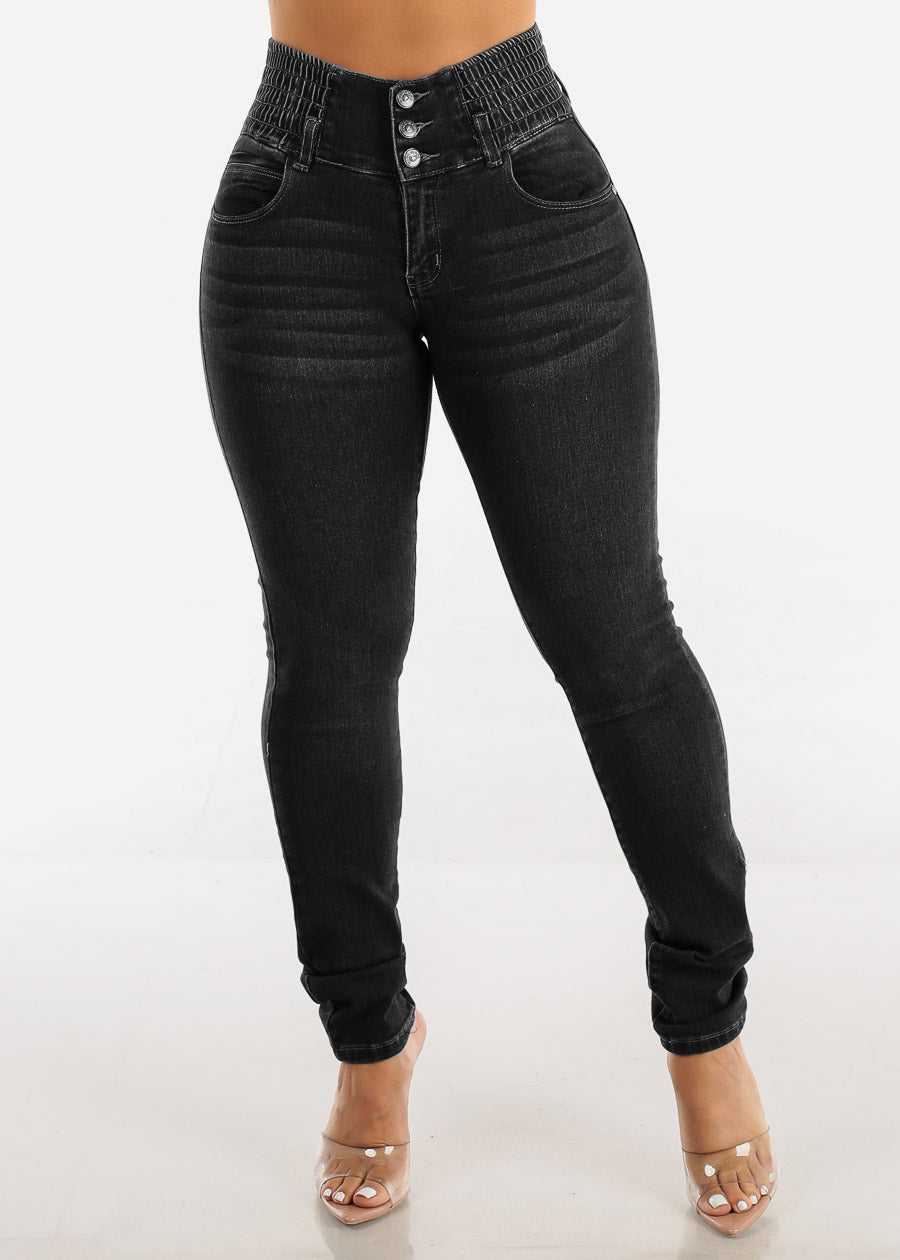 High-Waisted Slimming Stretch Jeans
