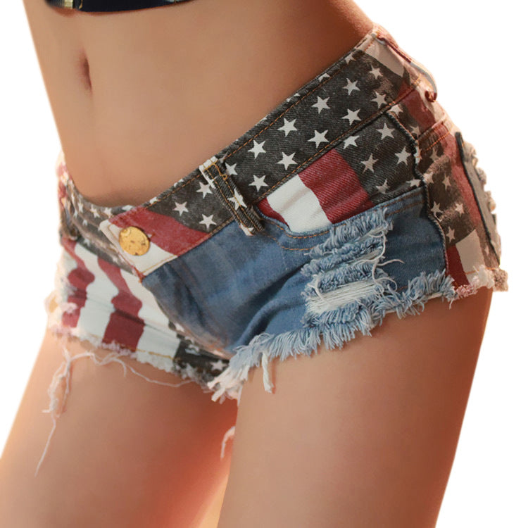 Edgy Low-Waist Distressed Ultra Mini Shorts