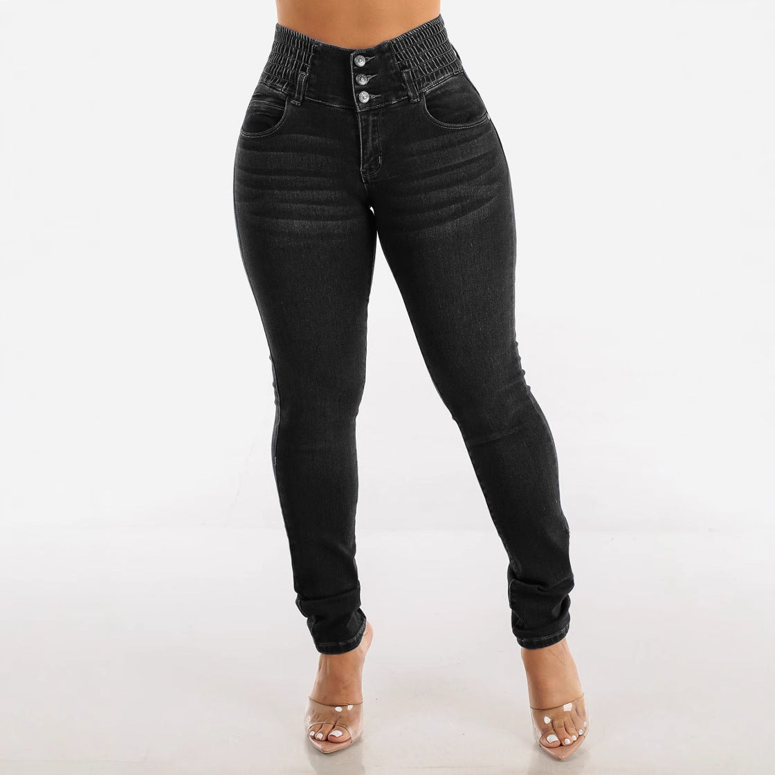High-Waisted Slimming Stretch Jeans