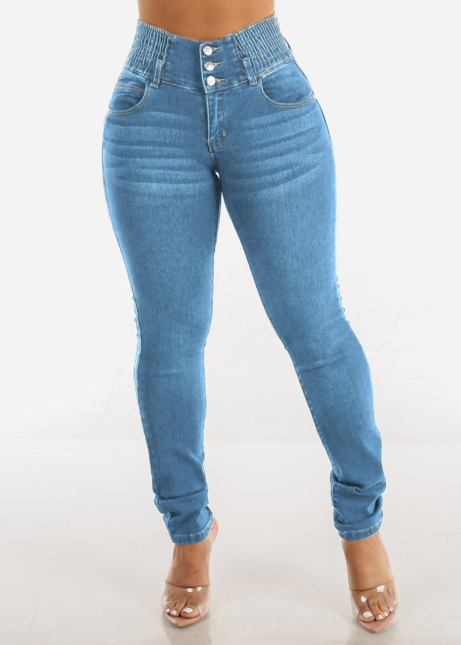 High-Waisted Slimming Stretch Jeans