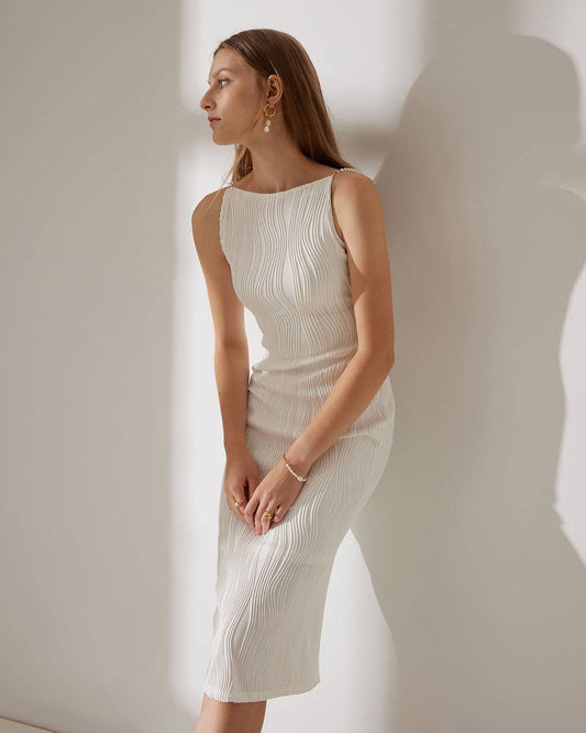 Stylish Water Ripple Midi Dress