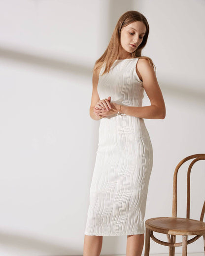 Stylish Water Ripple Midi Dress