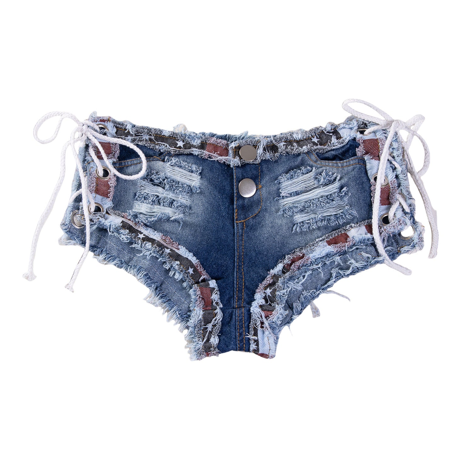 Women's Low-Rise Distressed Micro Denim Shorts - Ultra Short Summer Style
