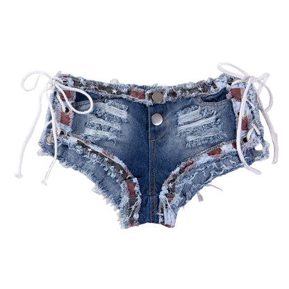 Women's Low-Rise Distressed Micro Denim Shorts - Ultra Short Summer Style