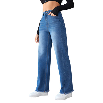 Rigid Straight Wide-Leg Jeans