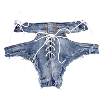 Women's High-Waisted Ripped Denim Shorts - Raw Hem Summer Style