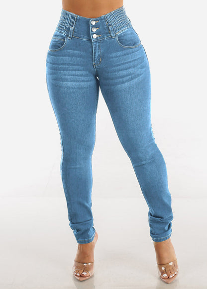 High-Waisted Slimming Stretch Jeans
